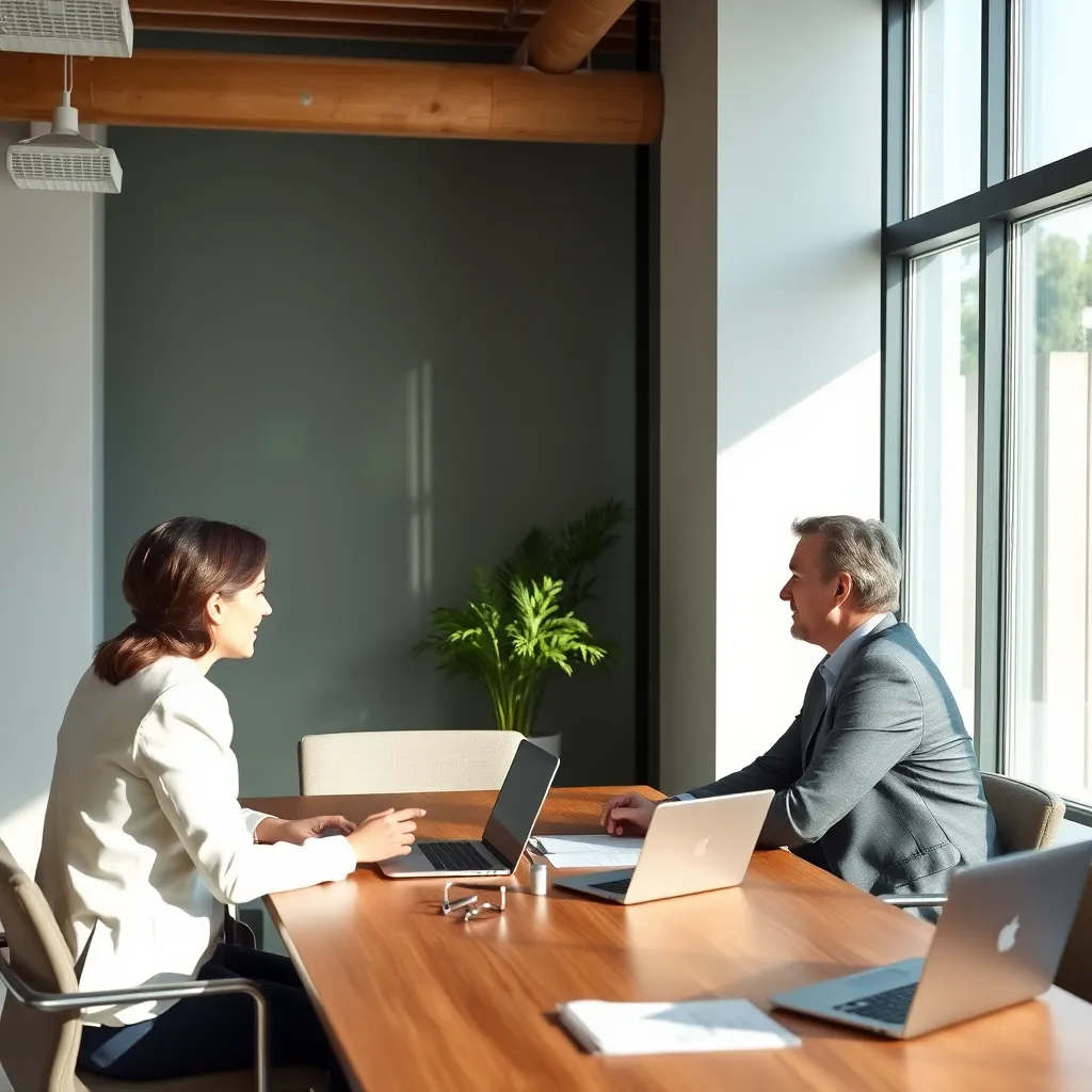 Werknemer die salarisgesprek voert met leidinggevende