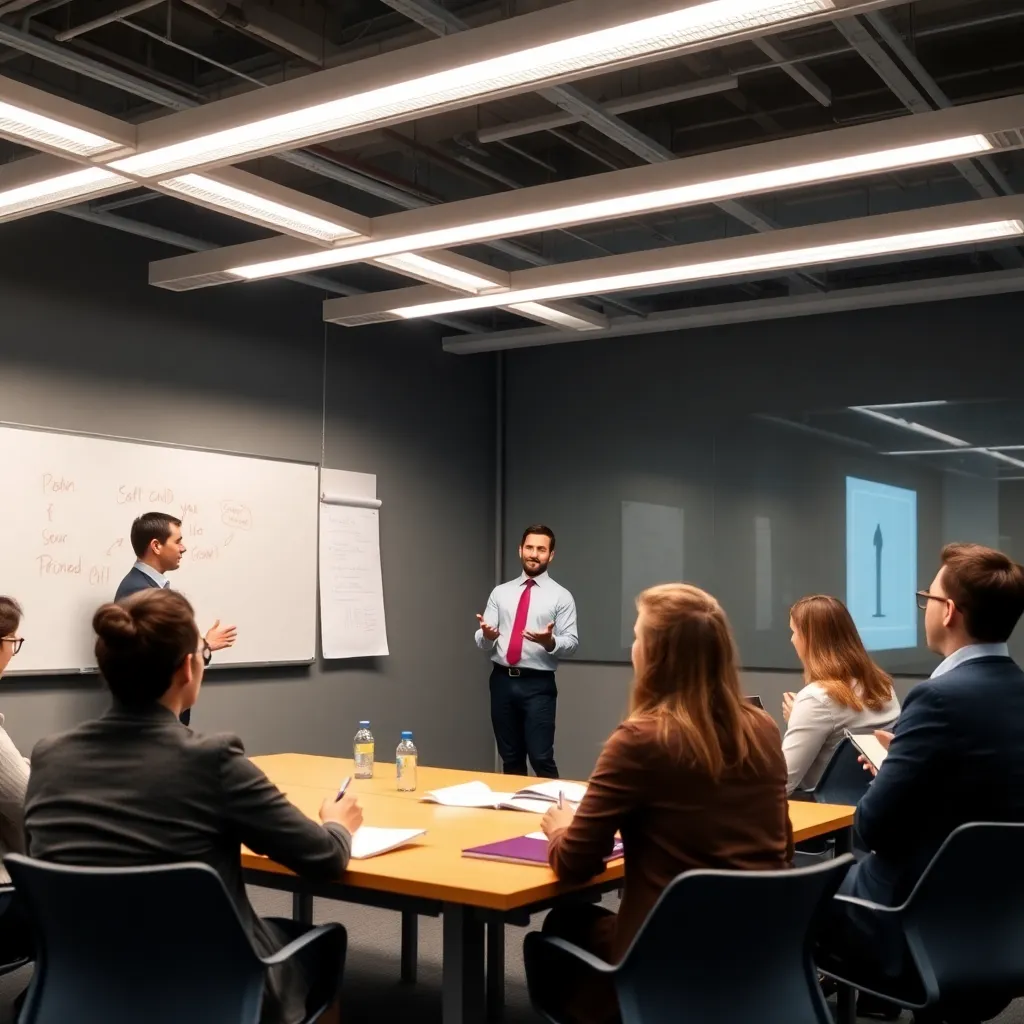 Groep professionals in certificeringstraining