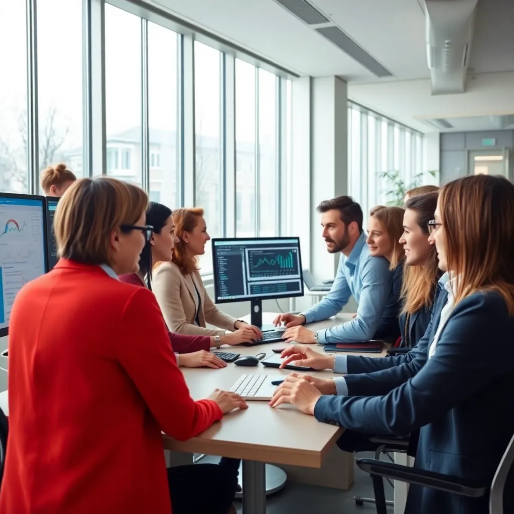 Twee professionals in een salarisonderhandelingsgesprek in kantooromgeving