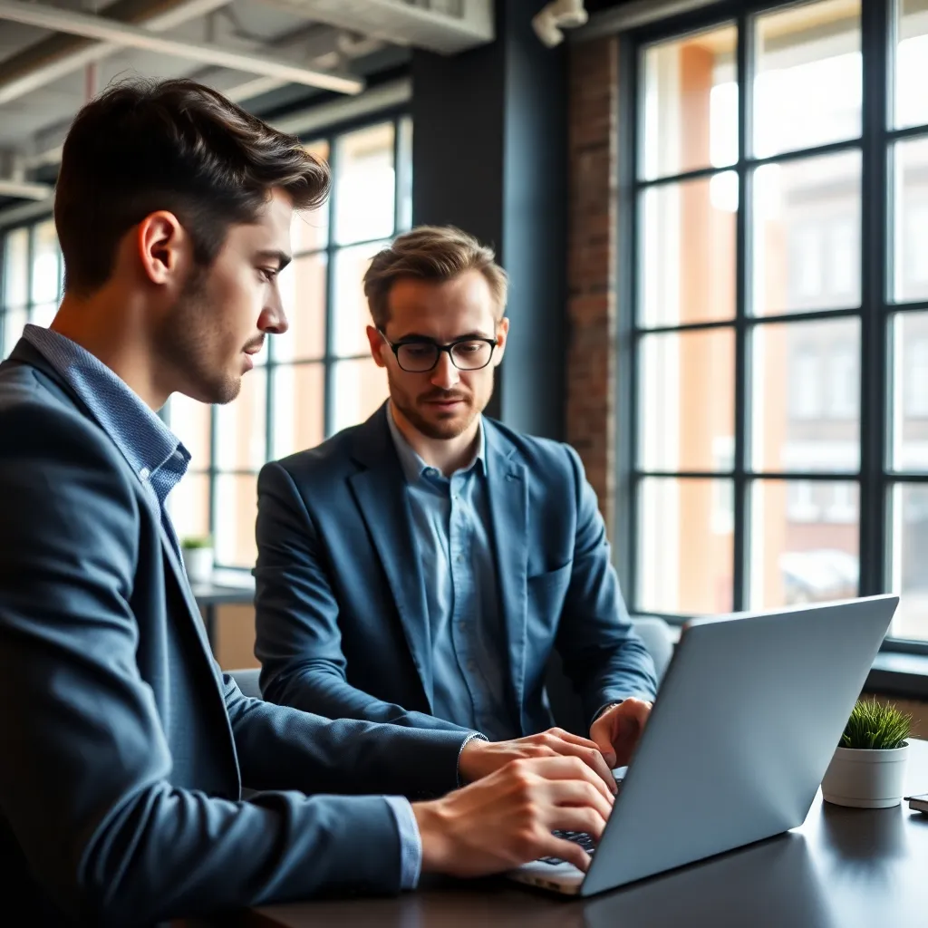 Professional bezig met studeren terwijl hij werkt