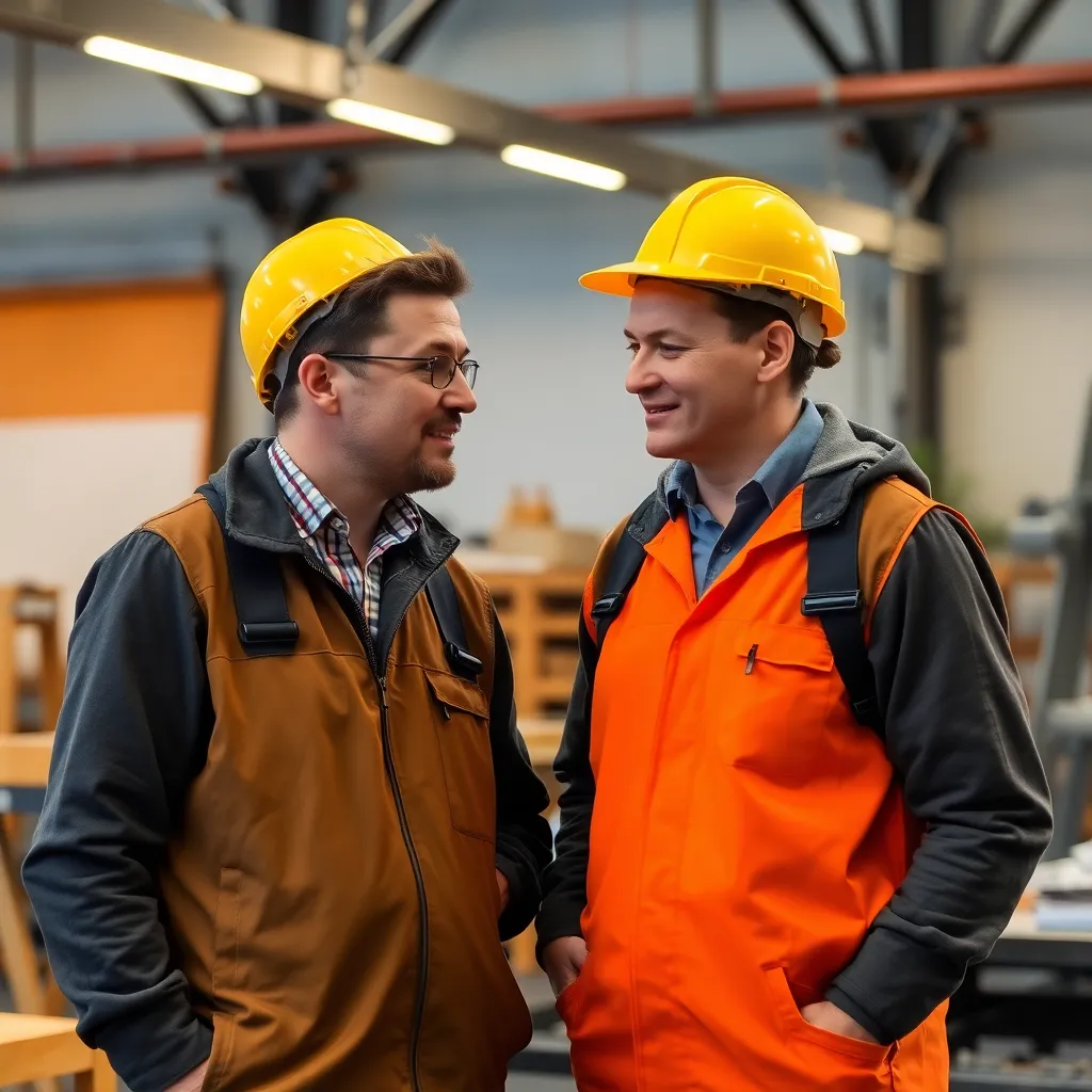 Twee professionals in gesprek in een modern Nederlands kantoor